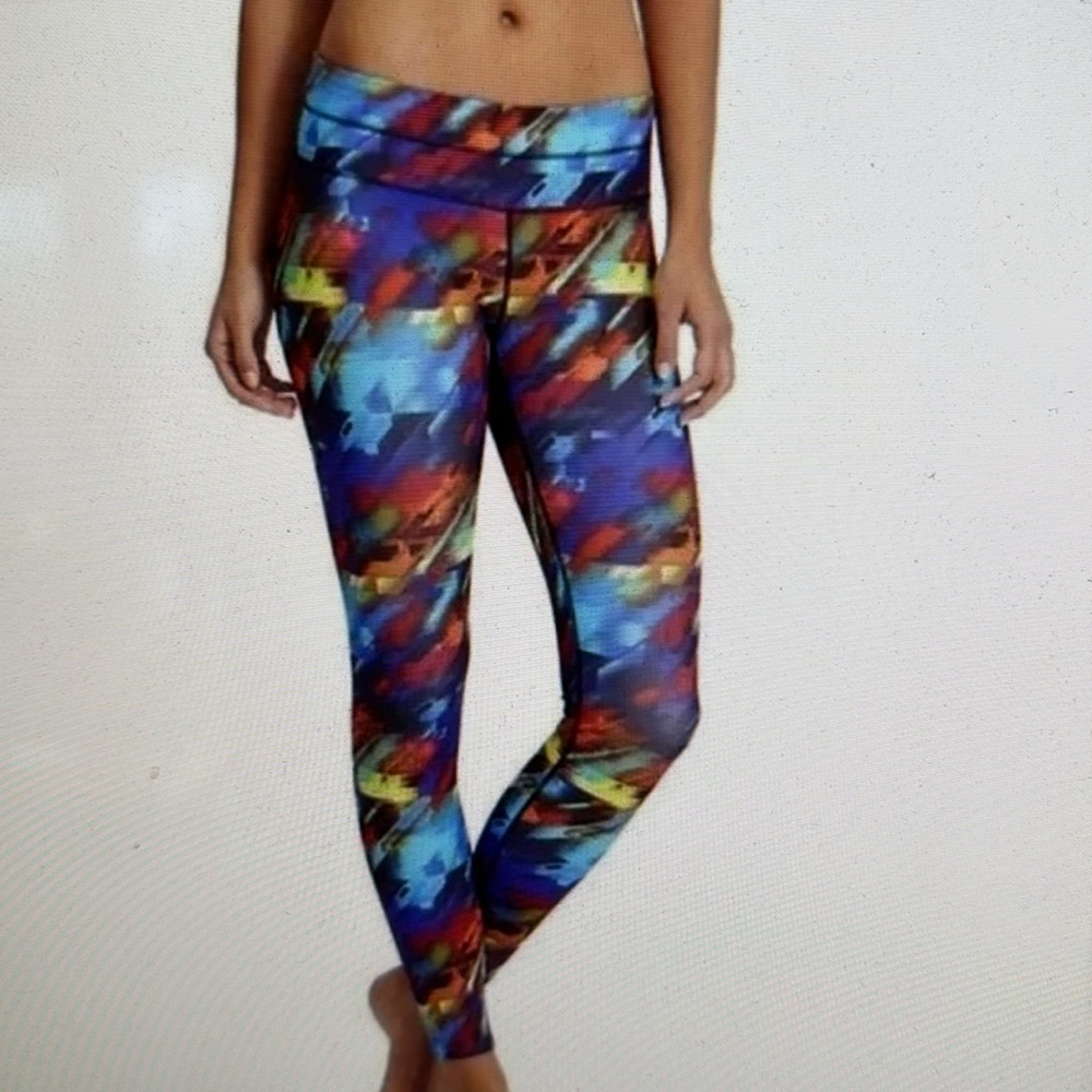 Athleta Multicolored Colorburst Sonar Leggings Size XS